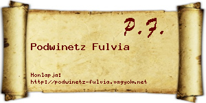 Podwinetz Fulvia névjegykártya